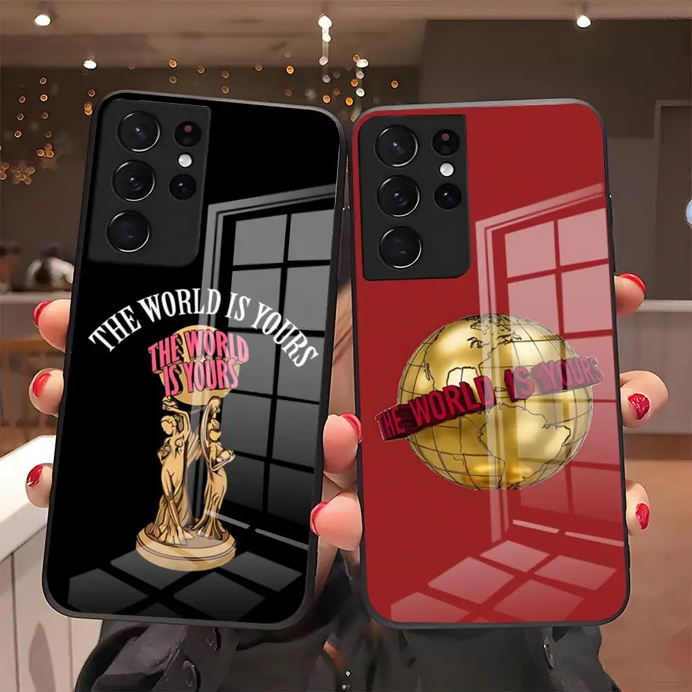 The World Is Yours Scarface Phone Case For Samsung S26 S25 Plus S20 S20 Plus S22 Ultra S23 FE S21 Plus S21 Ultra Glass Cover