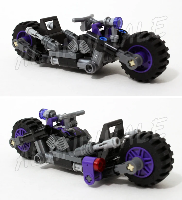 156 Piezas Super Fighter Cat Girl Catcycle Chase Batcycle Joyería Tienda de Lámparas 10627 Bloques de Construcción Juguetes Compatibles con el Modelo