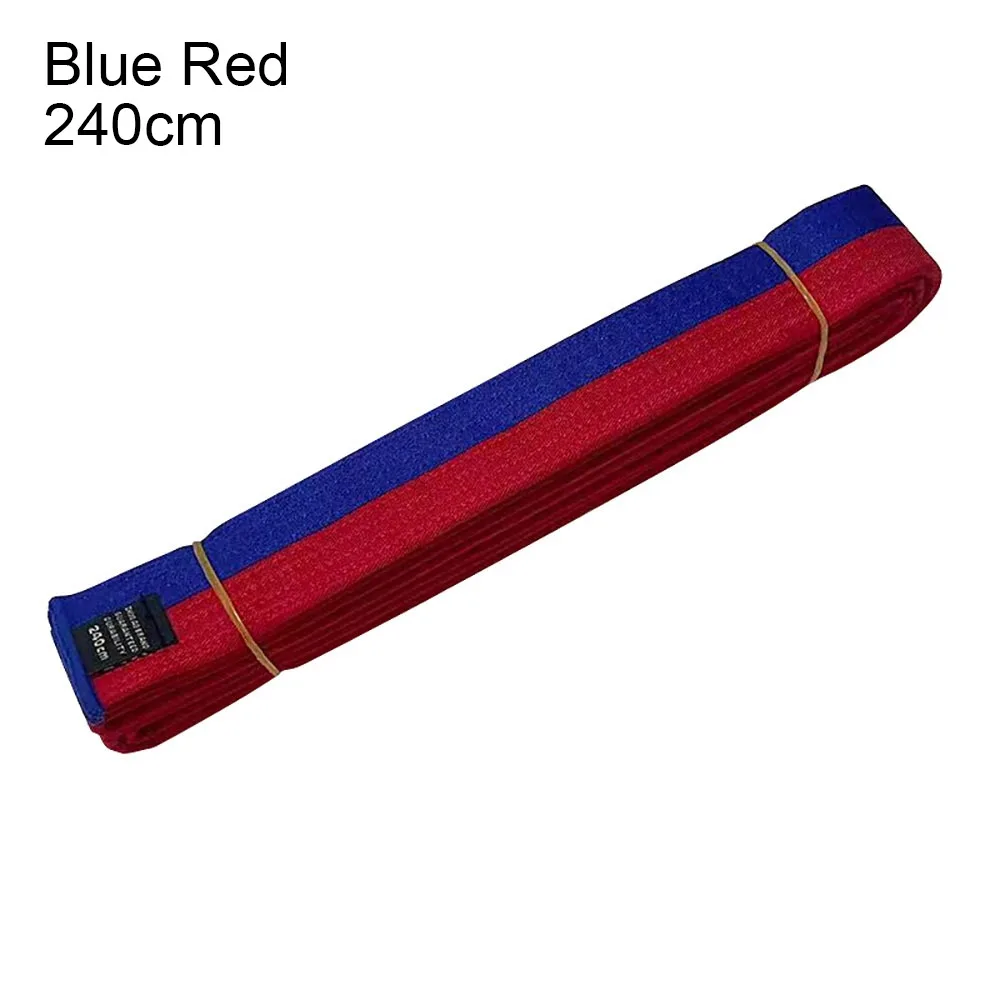 1Pcs TKD Aikido Uniform Taekwondo Belt Polyester Cotton Easy Fasten Judo Karate Ranking Waistband 240cm Colored
