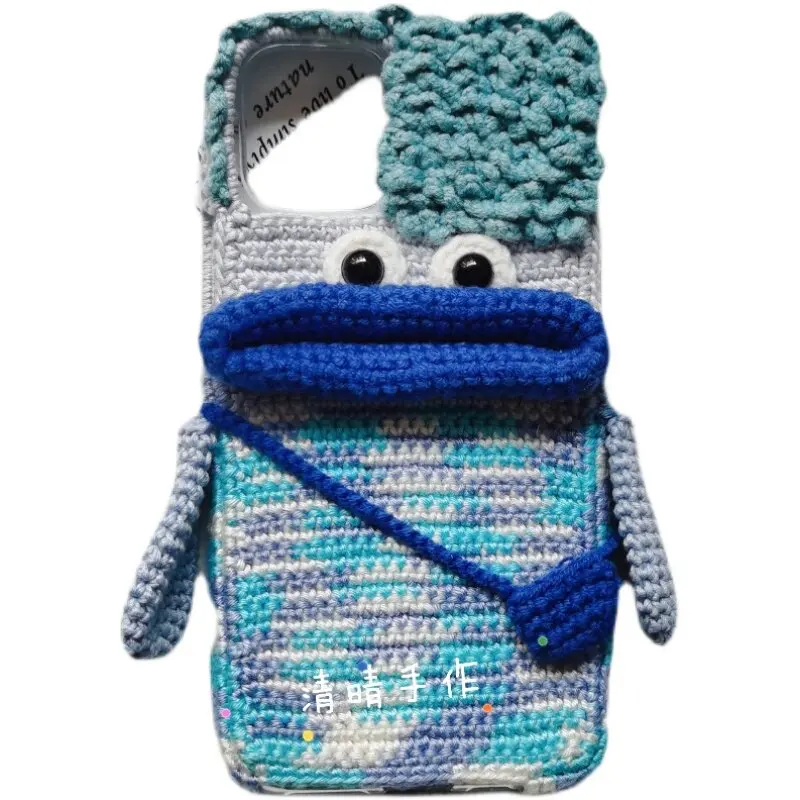 4038 Handmade Yarn Crochet Funny Sausage Lips Phone Case with iPhone Xiaomi Samsung Huawei Multiple Phone Models Hand Craft Gift