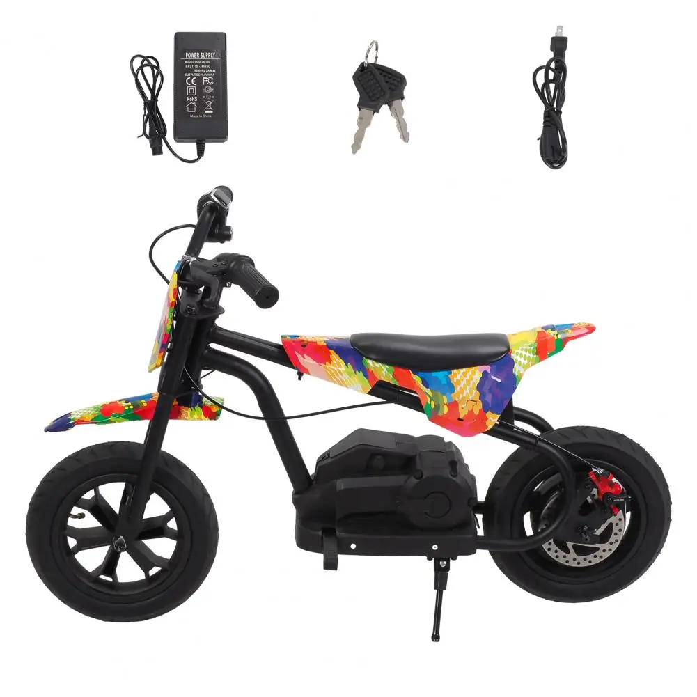 24V Electric Dirt Bike For Kids 250W Ride On Motorcycle Ages 5+ Up To 13 MPH Electric Balance Bike With Disc Brake Outdoor Toys