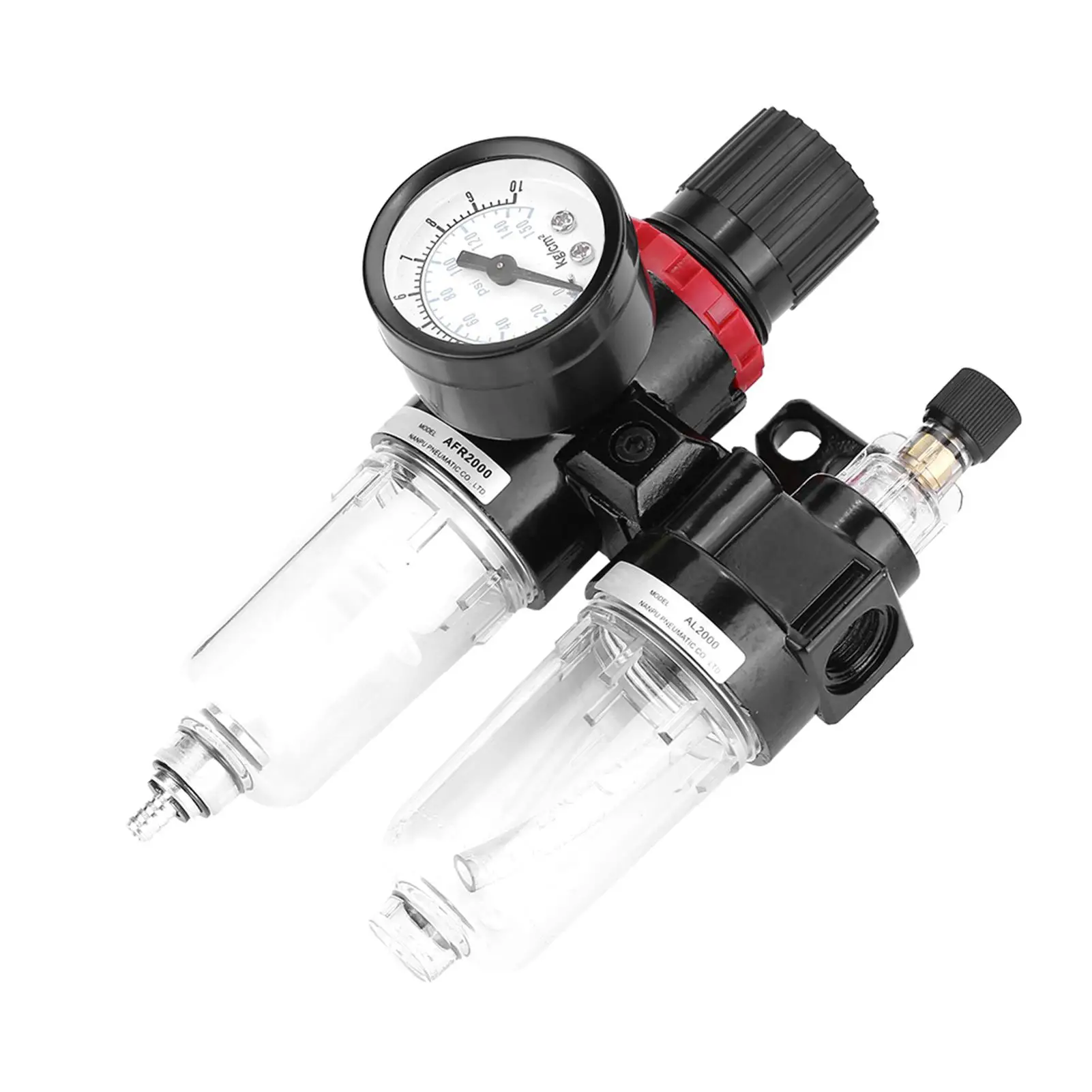 

Pneumatic Pressure Filter Regulator Lubricator with Moisture Water Trap Cleaner and Oil-Water Separator G1/4 3/8'' Optional