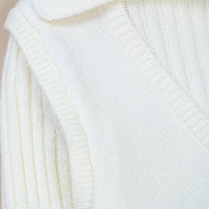 Spring New Women's Long Sve Crew Ne Pullover Knitwear Button Design Splice Warmth Thermal Commute Sle Loose Fit Knitwear