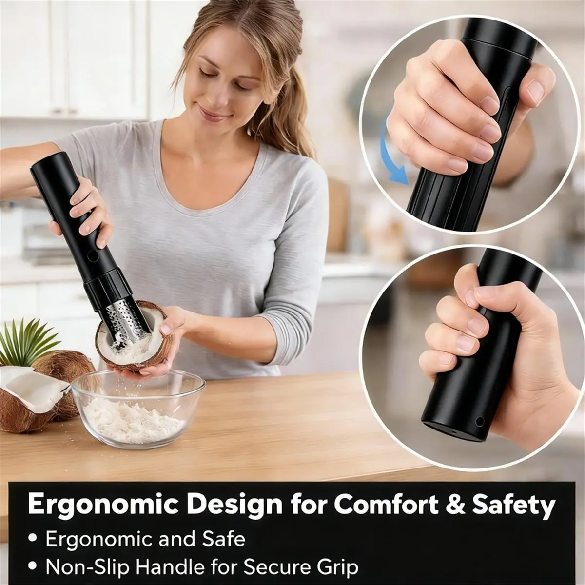 【STABLE QUALITY】Coconut Grater Electric Coconut Scraper Portable Handheld Wireless Coconutscraper Peeler Shredder Electric Fish