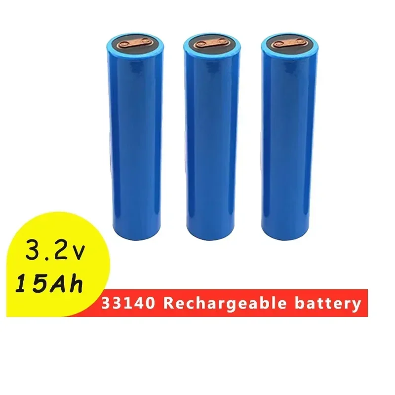 2024 New 33140 3.2v 15ah Rechargeable Battery Lifepo4 Lithium Batteries for DIY 12v 24v E Bike E-scooter Power Tools Battery