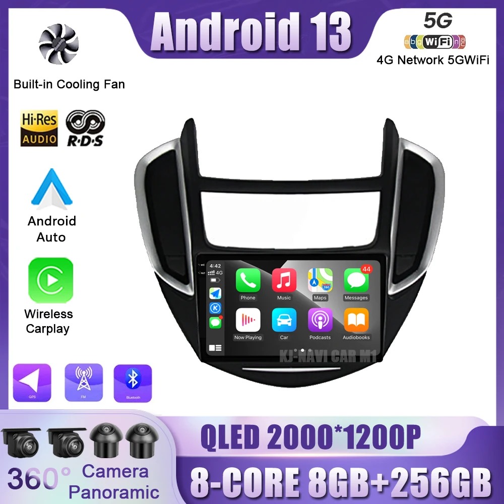 

Android 13 For Chevrolet TRAX 2014 -2016 Carplay Auto Car Radio Multimedia Video Player GPS Navigation DSP BT WIFI QLED