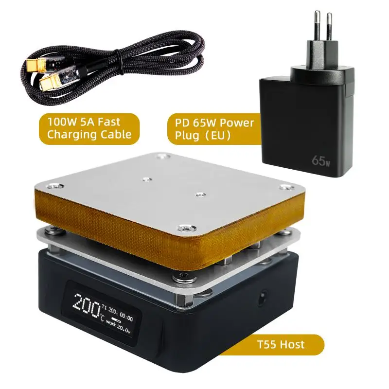 

Паяльная станция для предварительного нагрева T55, регулируемая электронная горячая пластина с постоянной температурой для печатной платы SMD нагревательная Светодиодная лампа для распайки