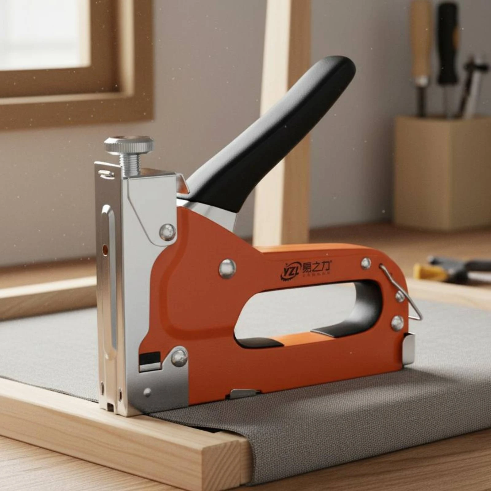 Threetriple-Function Staple Front-Loading Heavy-Duty Staple Handheld Stapler Compact Fastening Tool for Woodworking