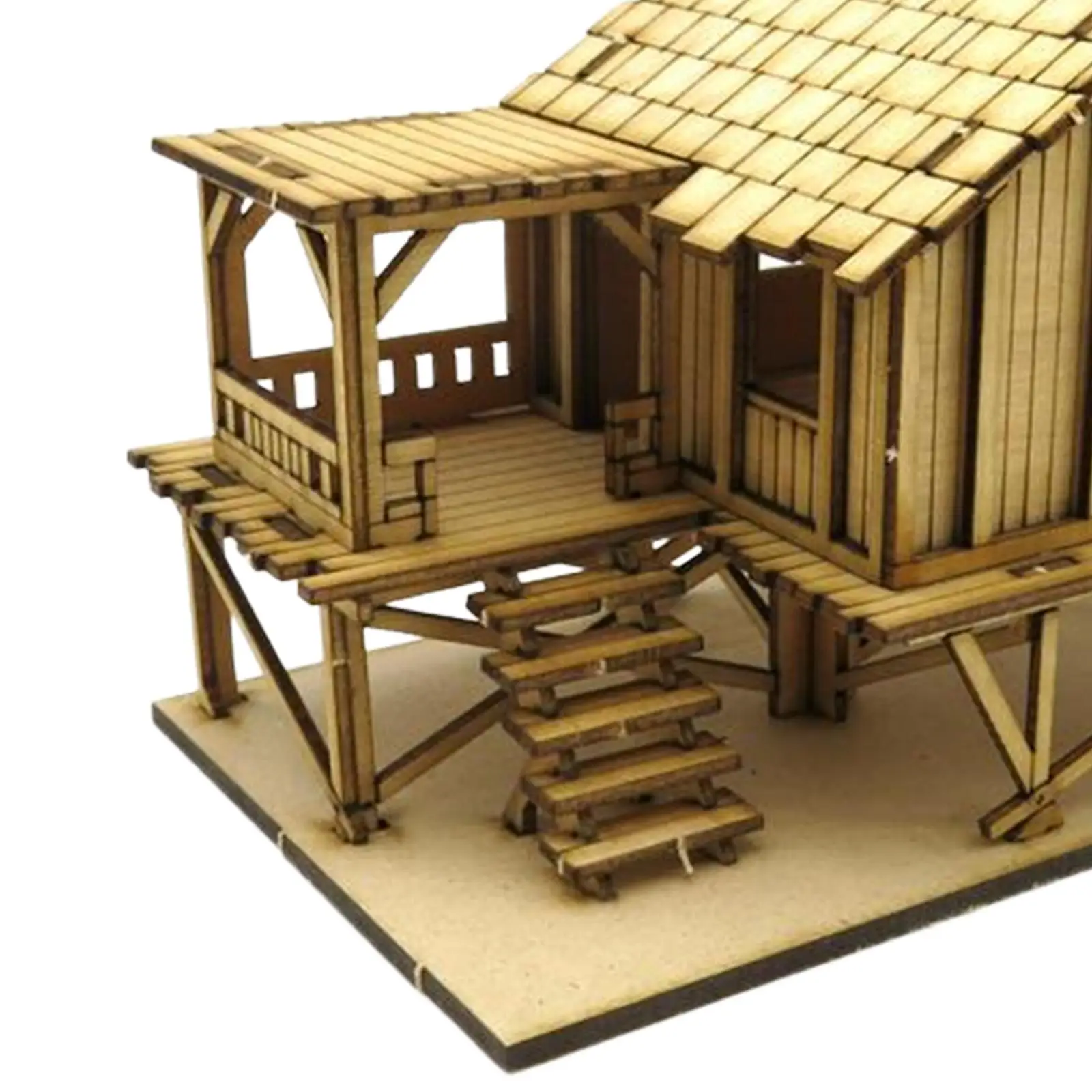 Wooden 3D Puzzle House 1/72 Wooden Cabin for War Scene Architecture Model