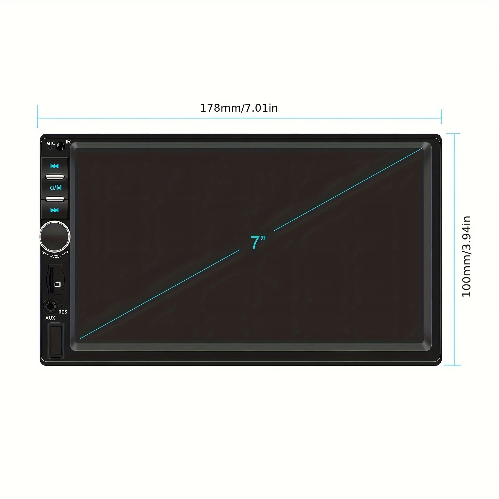 7 Inch Double Din Car Stereo System With Hd Touchscreen Mp5 Player, Rear View Camera, Fm Radio, Usb/Tf Card Reader, Mirror Link