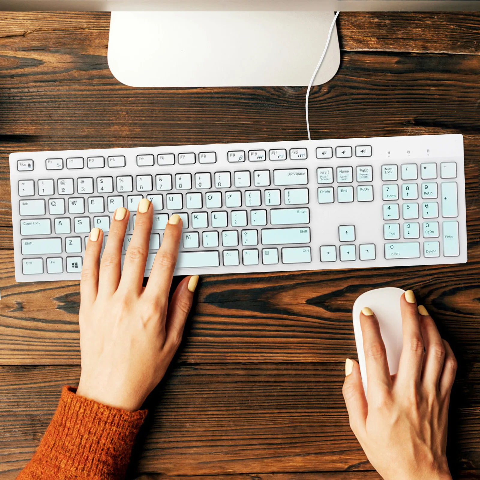 

1Pcs Flexible Silicone Keyboard Protective Cover Compatible Kb216 Wired Km636 Wireless Optiplex 5250 3050 3240 5460 7450