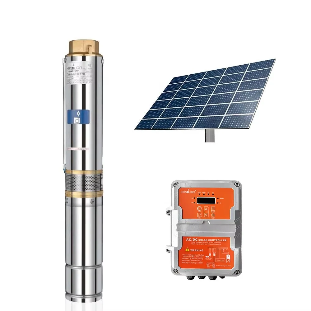 For 3HP 4 inch 13 cubic meters/h 110m 220V solar water pump drilling deep well agriculture