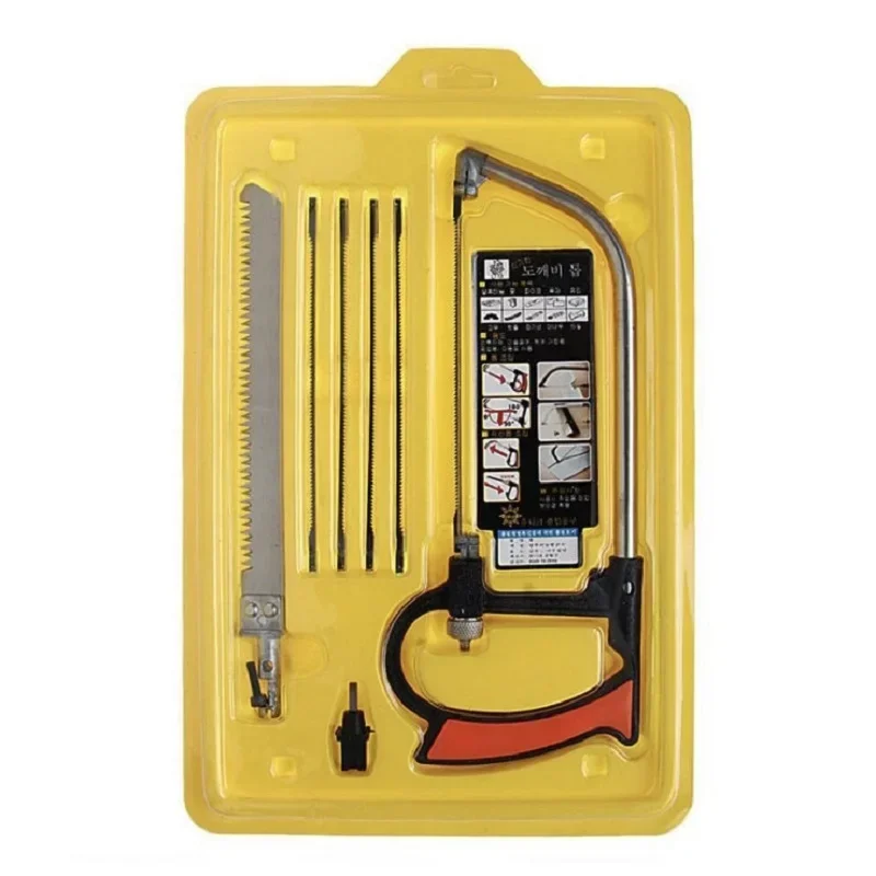 

8in1 Saw Multi Purpose Hand DIY Steel Saw Metal Wood Glass Saw Kit 6 Blades Woodworking Metalworking Model Hobby Tool