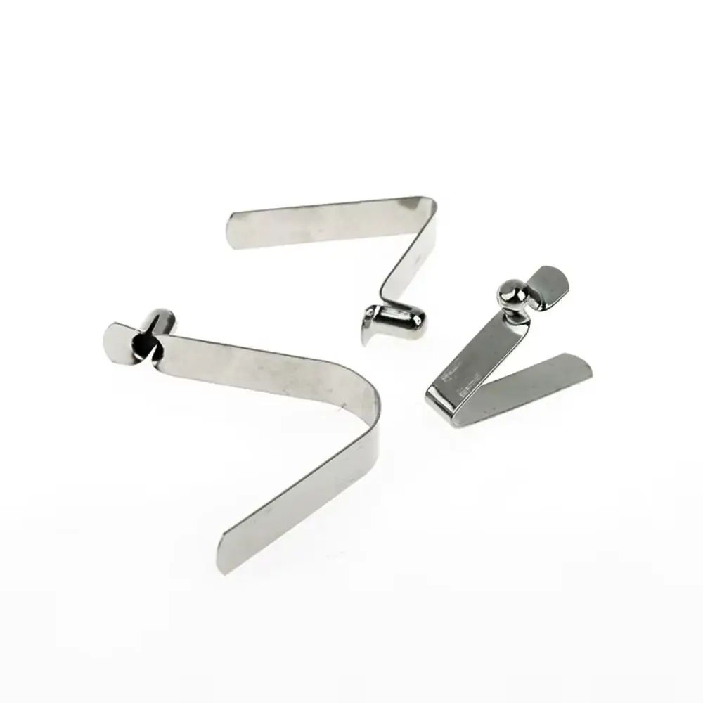 20Pcs 5mm Steel Spring Clip Nickel Plated Single Pin V-Shaped Spring Clip Silver Manganese Steel Snap Locking Clip
