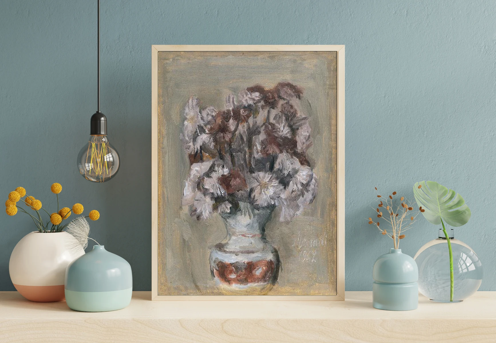 Oil Painting Reproduction On Linen Canvas Flowers 1942 Giorgio Morandi Muted Tone Floral Artwork For Living Room Wall Decoration