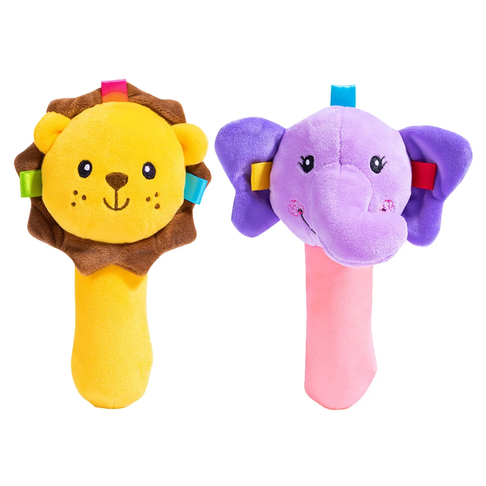 2 ชิ้น Bb Stick Hand Bell ของเล่นสําหรับทารก Para Mujer ตุ๊กตาสัตว์ปุย Interactive Cognitive Comforting