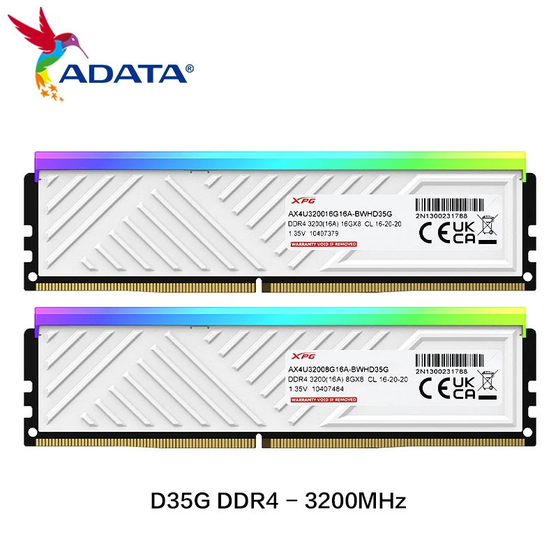 Imagem -02 - Adata-xpg Módulo de Memória Desktop Ddr4 8gb 16gb 3200mhz 3600mhz 288 Pinos Sdram Ddr4 Suporte Intel e Amd