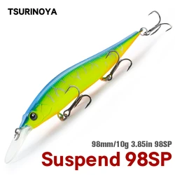 TSURINOYA SP 깊이 최대 2.2m, 서스펜션 미노우 저크베이트, 오로라 98SP 텅스텐 웨이트 하드 베이트, 롱 캐스팅 낚시 루어, 98mm, 10g