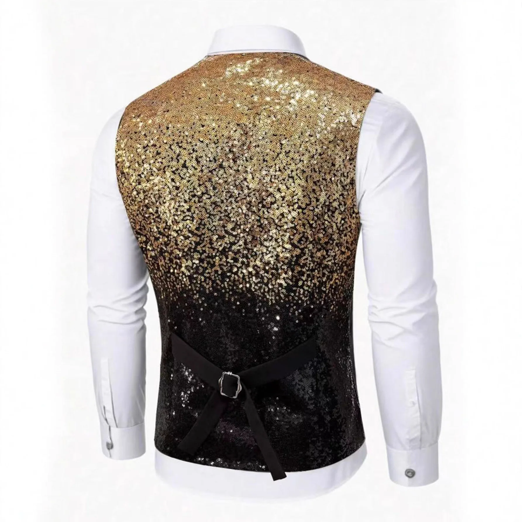 Autumn And Winter Men's Gradual Change Of Color Sequined Suit Vest Nightclub Bar Receptionist Dress