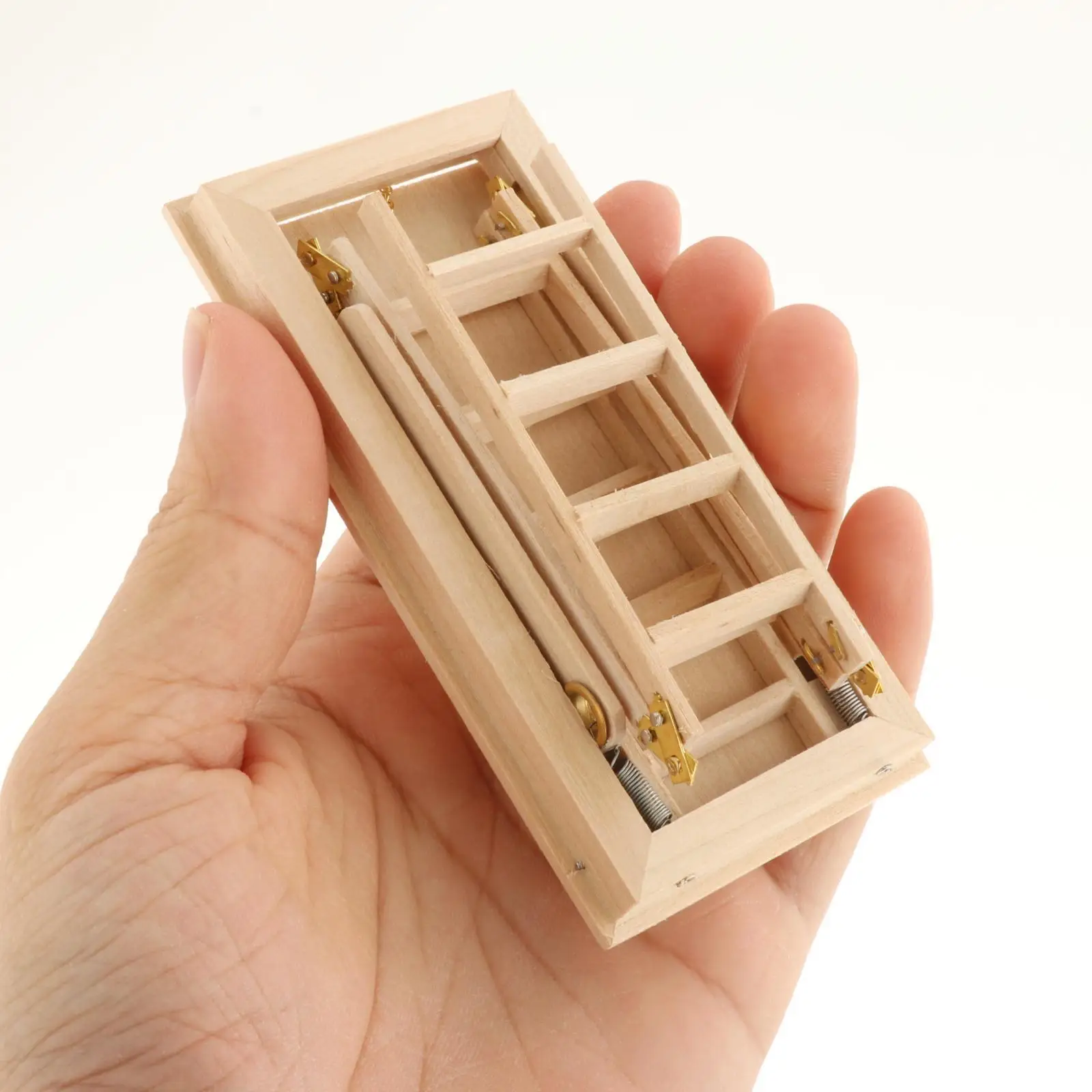 Mini 1/12 Scale Doll House Staircase Model Wooden with Handrails Kids Gifts
