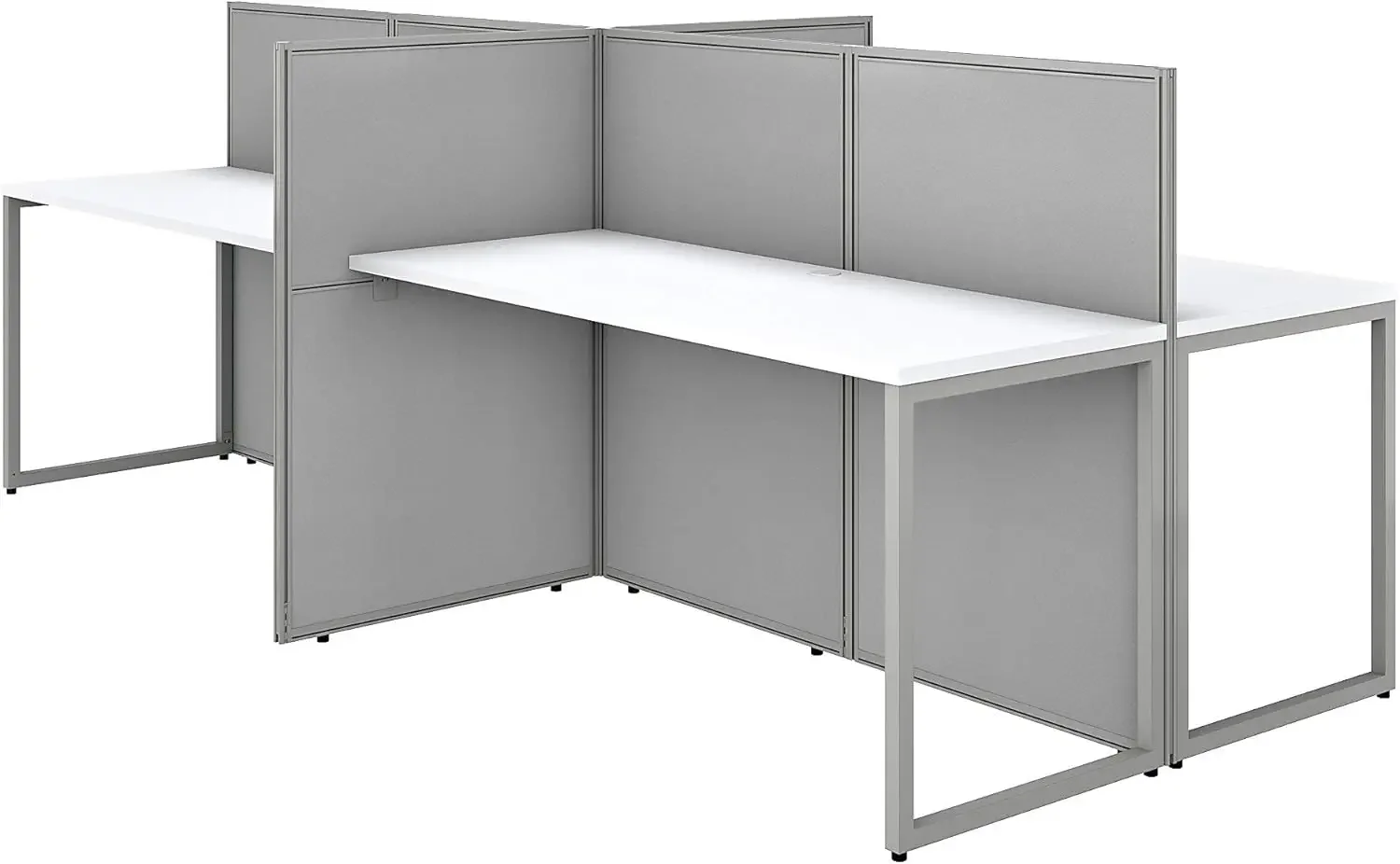 Cubicle Desk with Privacy Panels | Easy Office Collection Four Person Computer Table Workstations | 60Dx120Wx45H