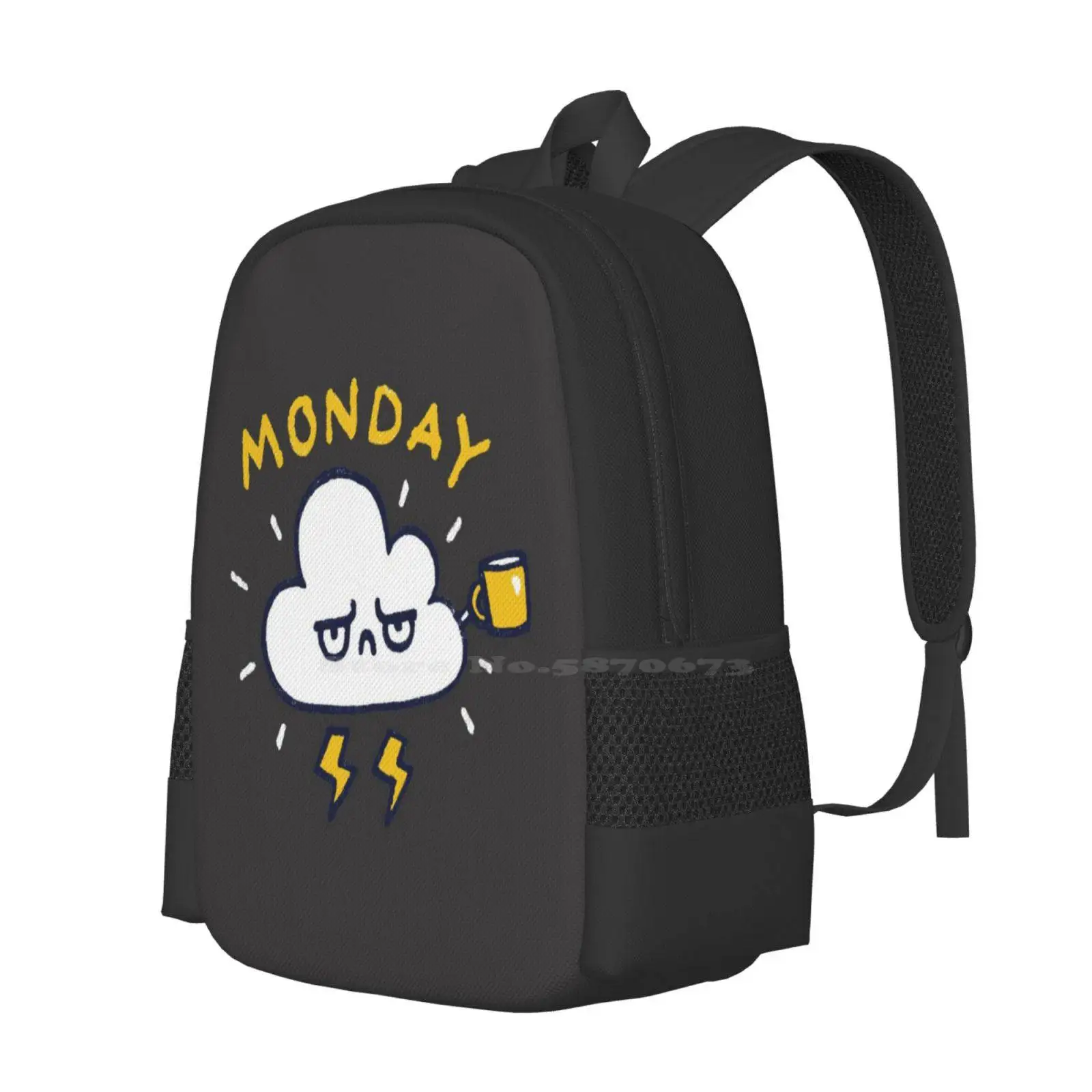 Another Monday Pattern Design Bag Student'S Backpack Coffee Shop Cup Of Coffee I Want Coffee Quarantine Social Distancing Funny