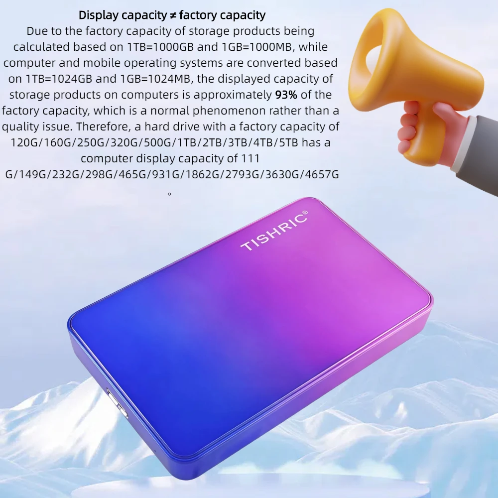 티쉬릭 외장 하드 드라이브 160GB 320GB 500GB 1TB HDD 2.5인치 USB3.0 스토리지 하드 디스크 TV PS4 Xbox PC 노트북 호환