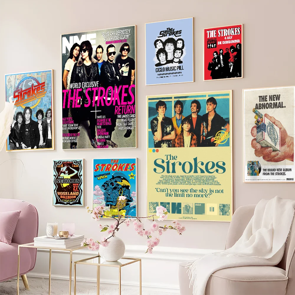 Music Band Maneskin The Strokes Concert Anime Posters Sticky HD Quality Wall Art Retro Posters For Home Kawaii Room Decor