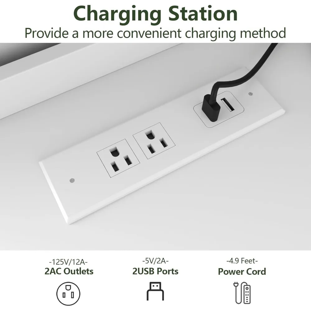 خزانة ذات 12 درج مع مخرج طاقة، خزانة ذات إضاءة LED، خزانة ذات أدراج حديثة للخزانة، منظم درج مزدوج واسع Ca