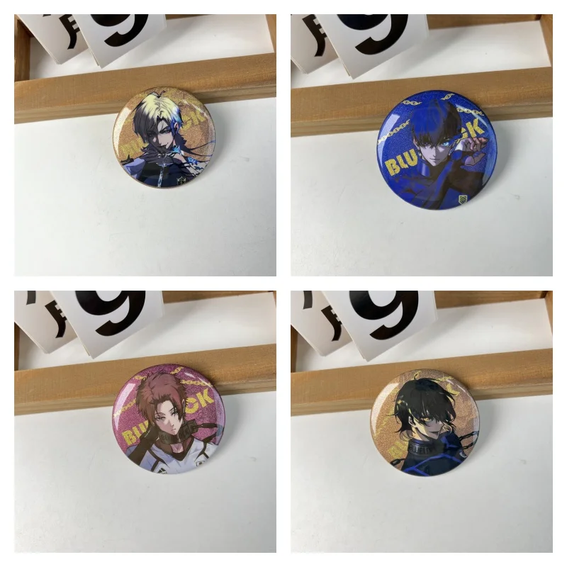 6CM Japan Anime BLUE LOCK Figure Michael Kaiser Isagi Yoichi Itoshi Sae Cosplay Metal Badge Kawaii Bag Pins Fans Christmas Gifts