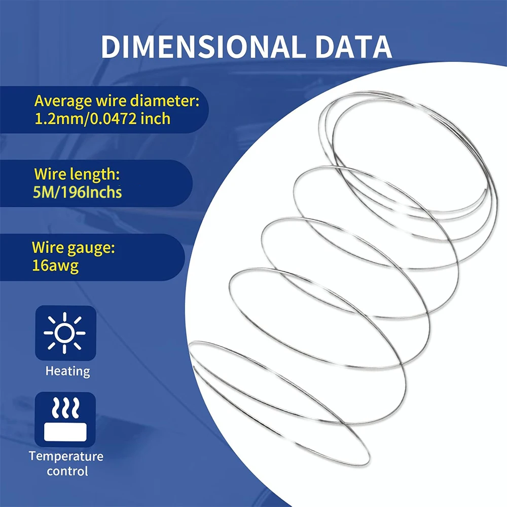 1pcs (Length 5M) Nichrome wire Diameter 0.3mm-4.0mm Cr20Ni80 Heating wire Resistance wire Alloy heating yarn Craft Wire