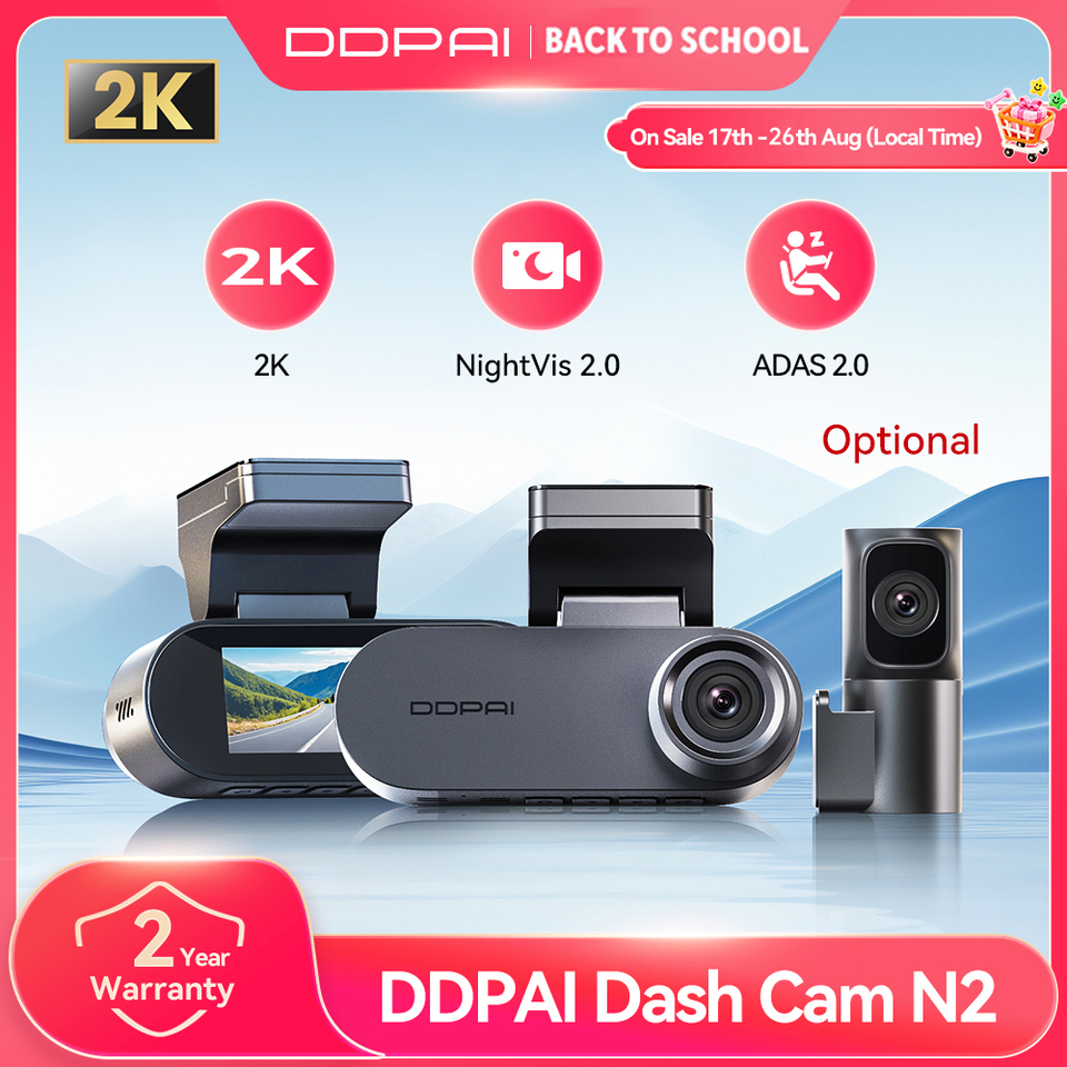  DDPAI N2 Dash Cam 2K Night Vision 24H Parking Monitor ADAS WiFi APP Control Car DVR Car Camera 