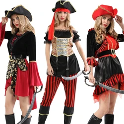 Halloween Theme Women Fancy Dress ,Parent-child Role Playing Cosplay Costumes,Female Pirates Captain of the Caribbean