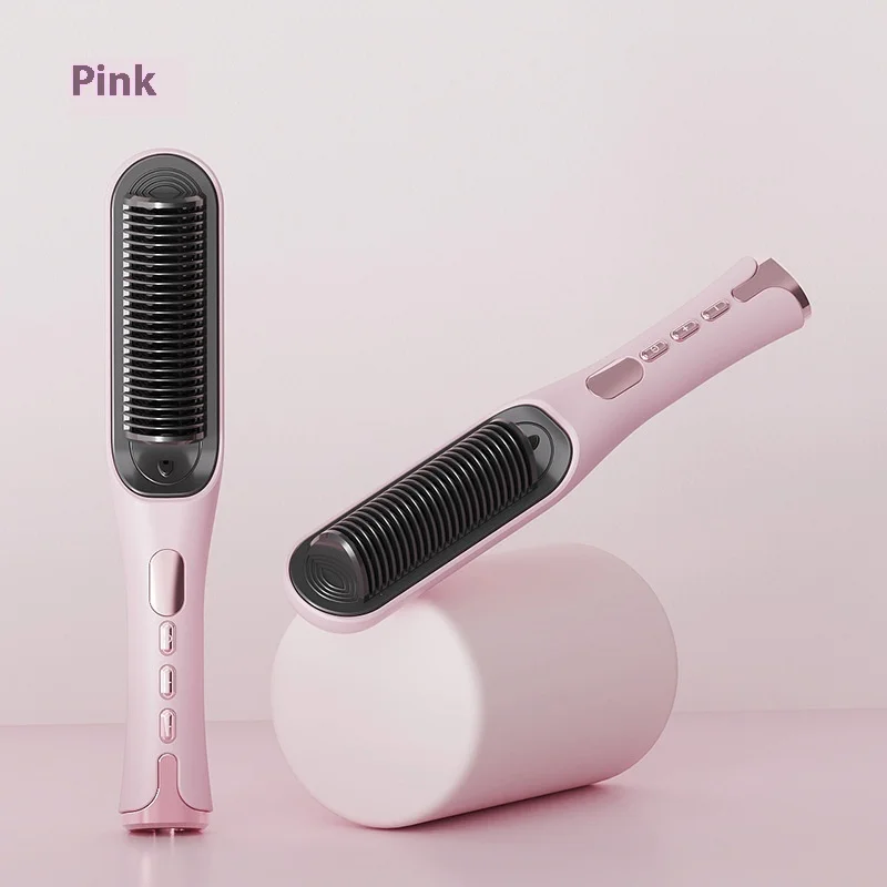 Portable Electric Dual-Purpose LCD Display Straightener Curly Hair Comb Ceramic Negative Ion Household Use