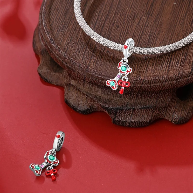 

925 Sterling Silver Ruyi Charms Pendant For Women Fit Original Bracelet DIY Birthday Party Jewelry Gifts