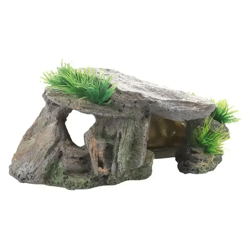 Reptile Rock Hide Cave Natural Reptile Hiding Rock Cave Aquarium Hide Cave Hideout Shrimp Cave Fish Tank Decor for Freshwater