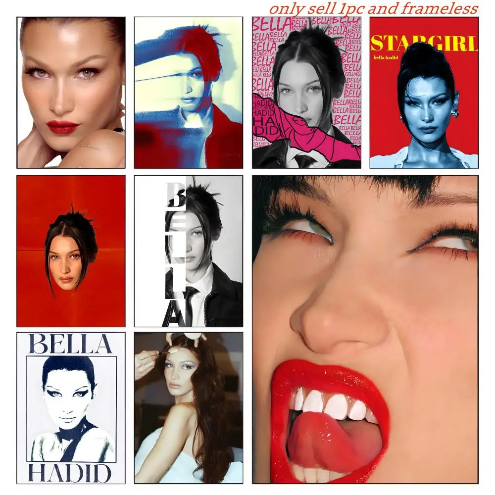 Bella H-Hadid MODEL FASHION Poster Wall Art Poster Pictures, Aesthetic Home Decor For Living Room Bedroom Office