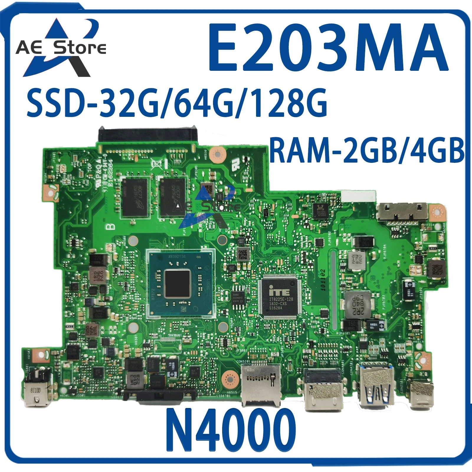 

E203MA Mainboard E203MAH E203MAR E203MAS L203MAH W203MAH R203MA R203MAH Laptop Motherboard N4000 2G/4G-RAM SSD-32G/64G/128G