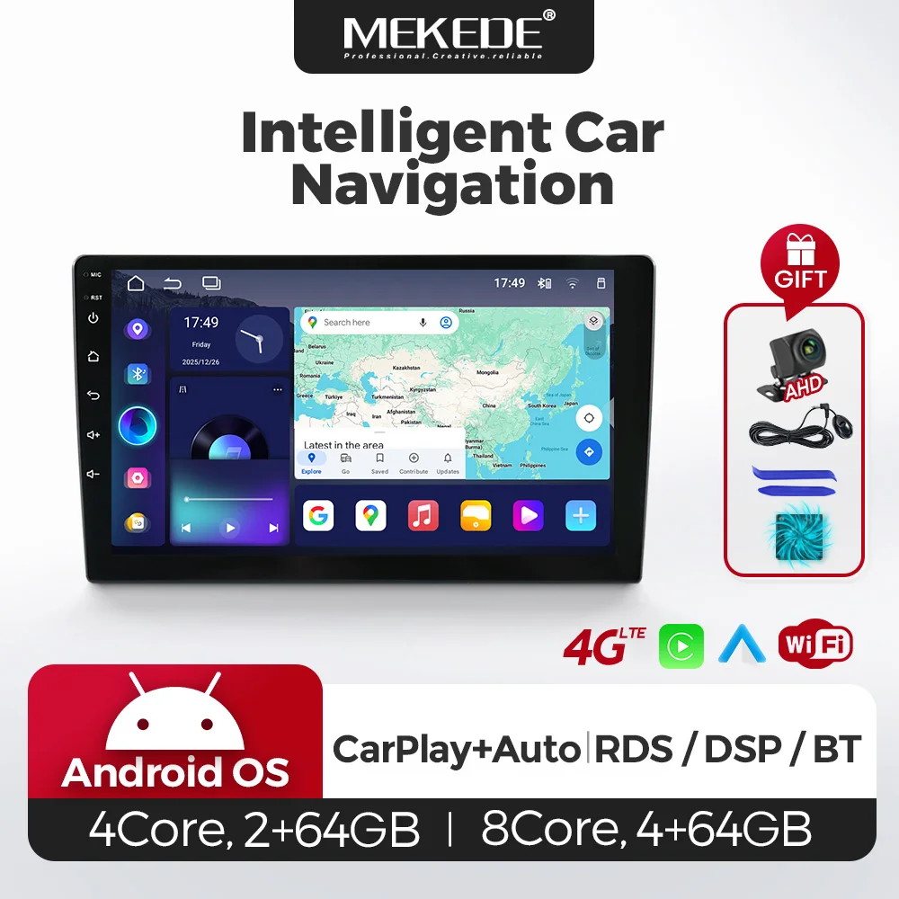 Android 2 DIN Universal 9/10 Inch Car Stereo for VW KIA CarPlay Radio Android Auto GPS Multimedia Player WiFi Player TouchScreen