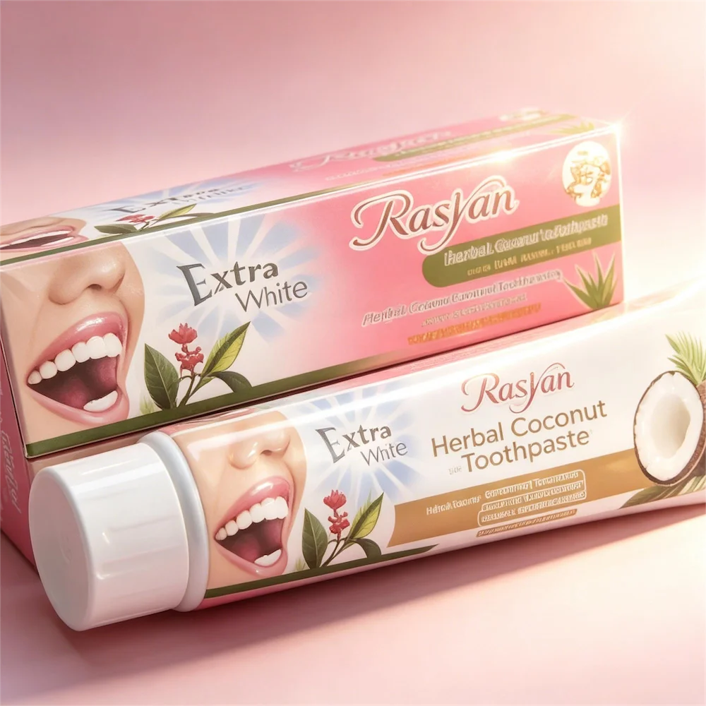 Thailand Herbal Clove & Coconut Toothpaste Tooth Powder Whitening Fresh Breath Anti Tartar Gum Care