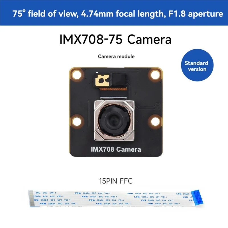 Совместимый с Raspberry Pi 12MP IMX708 модуль камеры с автофокусом HDR FOV поддерживает Raspberry Pi 5 4B 3B+ 3B Zero 75 °