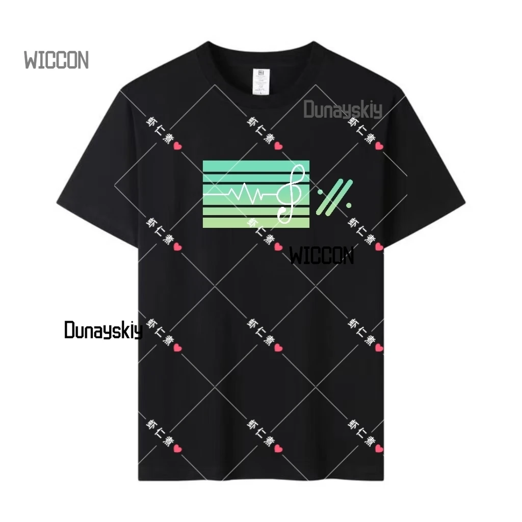 PJSK أنيمي تأثيري العالم مشروع نسخة المسرح الملونة من نفس تي شيرت بأكمام قصيرة ملابس عادية الصيف تأثيري