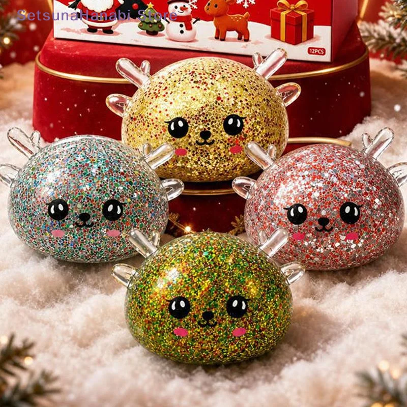 [W]TPR Steamed Bun Shaped With Cute Antlers Empty Ball Skins Soft Durable DIY Stress Ball Making Sensory