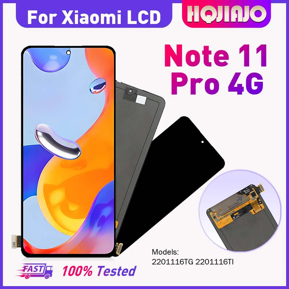 6.67'' OLED TFT LCD Display Touch Screen Digitizer For Xiaomi REDMI NOTE 11 PRO 4G Replacement Part 11 pro 5G 2201116TG repair