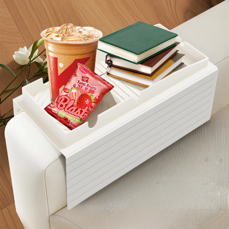 1pcs Couch Cup Holder Tray, Silicone Anti-Spill and Anti-Slip Couch Drink Holder, Strong and Weighted Remote Snacks Cup Holder