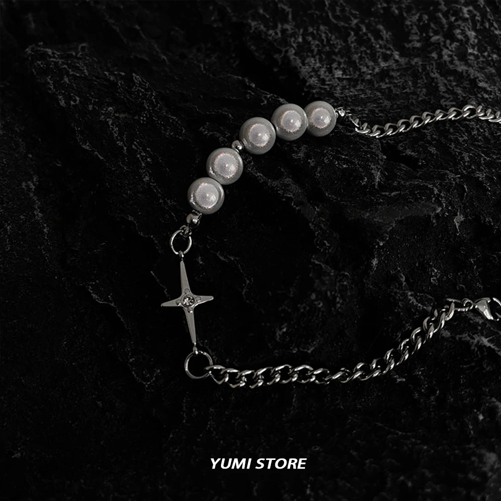Titanium Steel Luminous Pearl Necklace For Men Woman Trendy Hip Hop Kpop Design Luxury Unisex Clavicle Choker Jewelry Wholesale