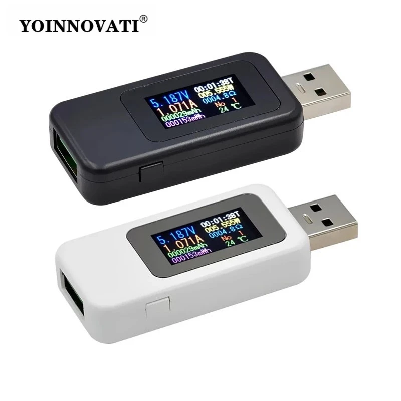 10 in 1 USB Meter Color Screen Tester DC Digital Voltmeter Ammeter Current Voltage Power Bank Charger Detector KWS-MX18L