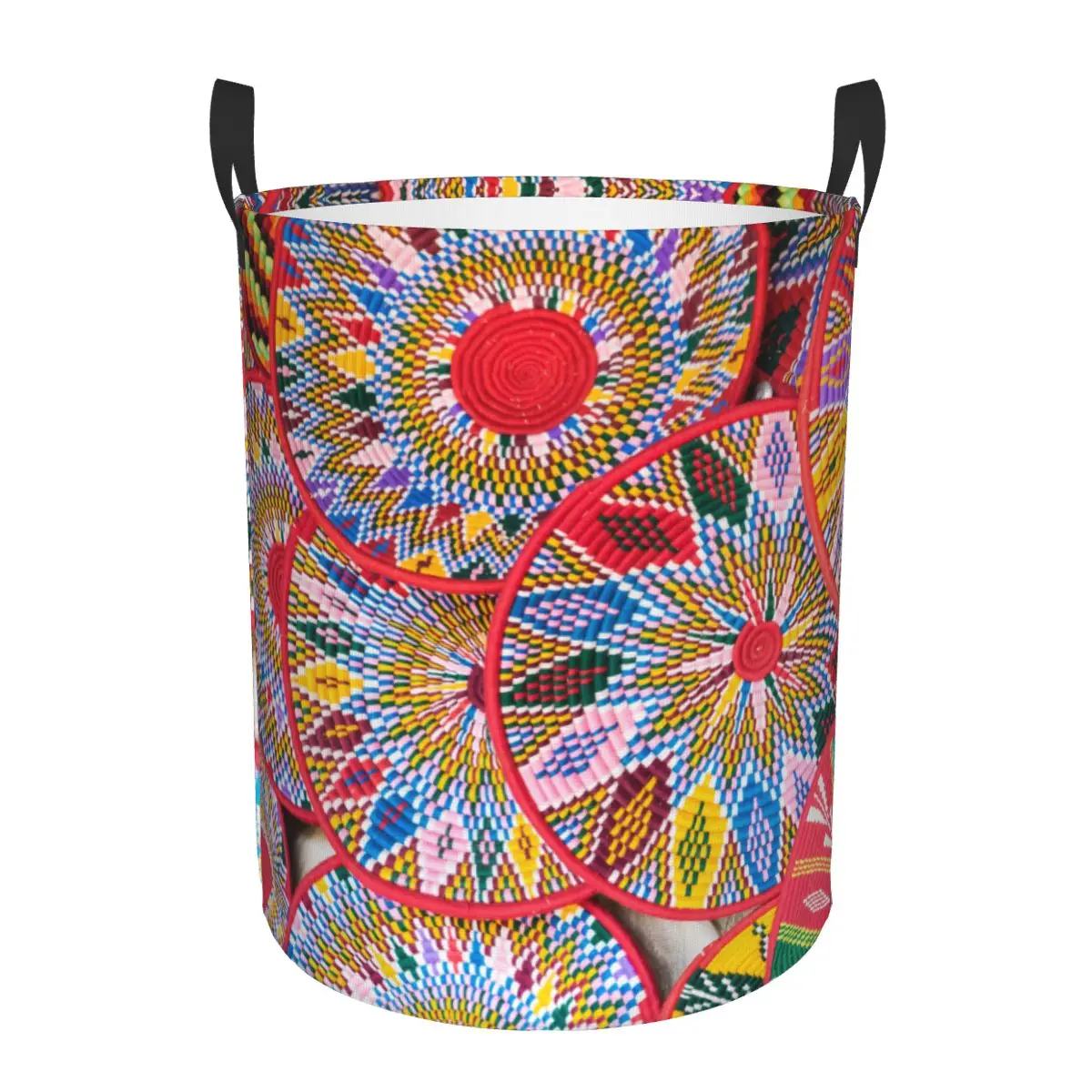 Custom Ethiopian Habesha Art Laundry Hamper Large Storage Basket Kids Nursery Toy Organizer