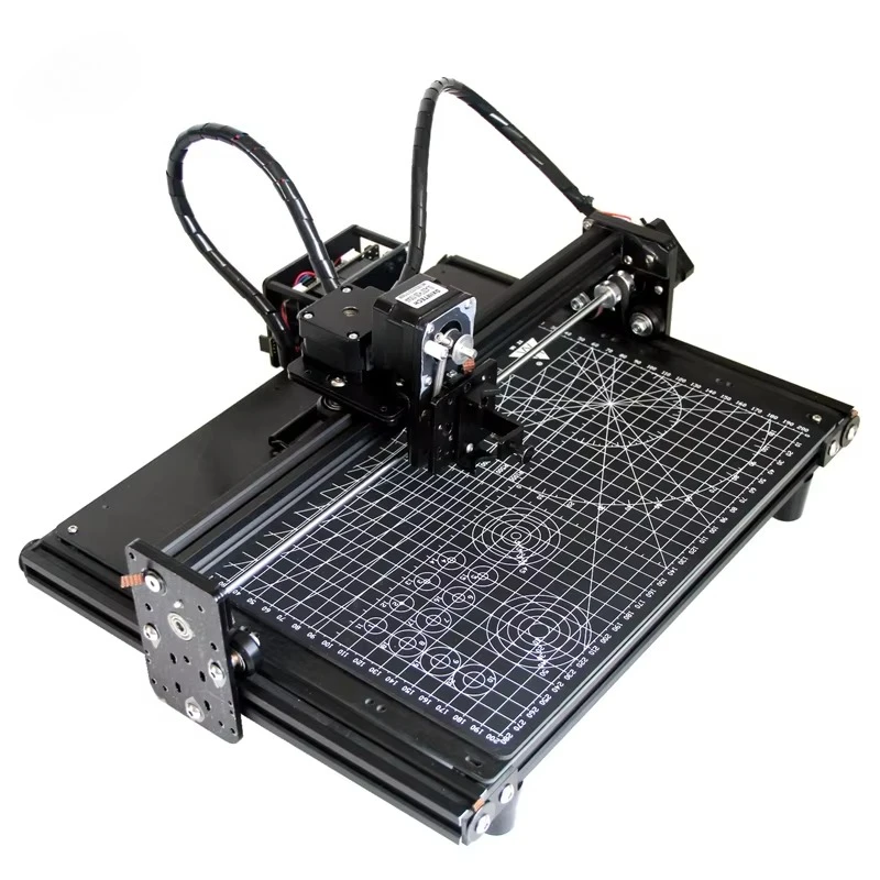 DIY Disassembled LY A4 Frame Pulley Type Pen Drawing Robot Machine Lettering XY-plotter Step Motor Version Support Laser Kit