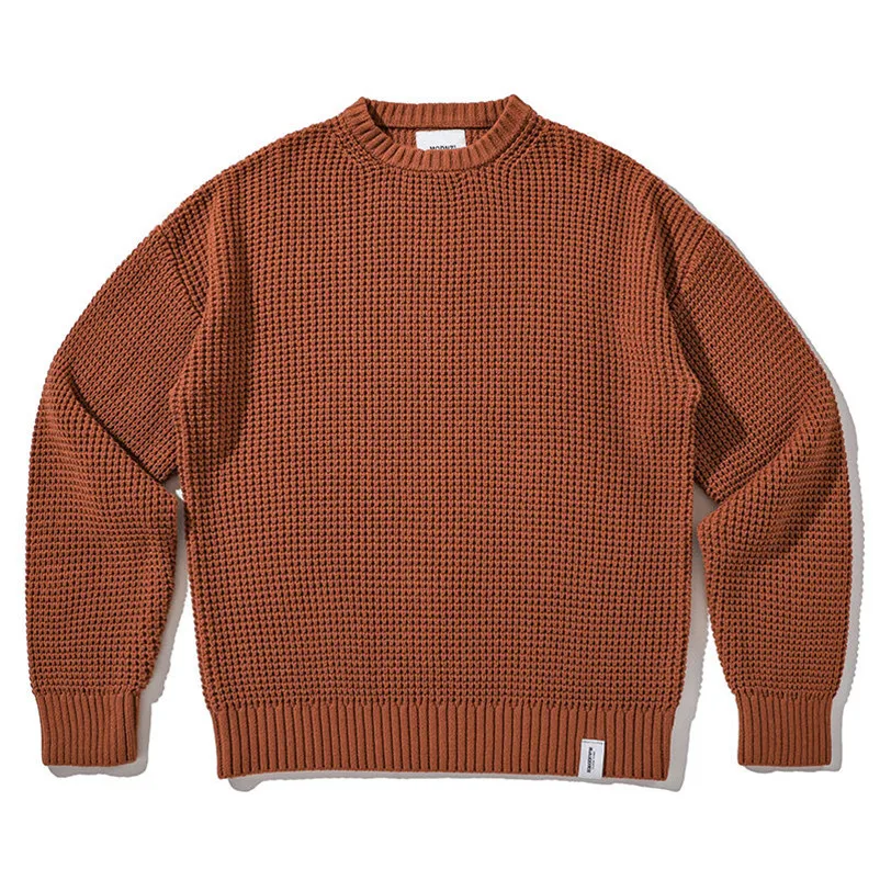 가을/겨울 패션 트렌드 솔리드 컬러 아메리칸 빈티지 따뜻한 니트 스웨터 남성 캐주얼 루즈 대형 고급 스웨터